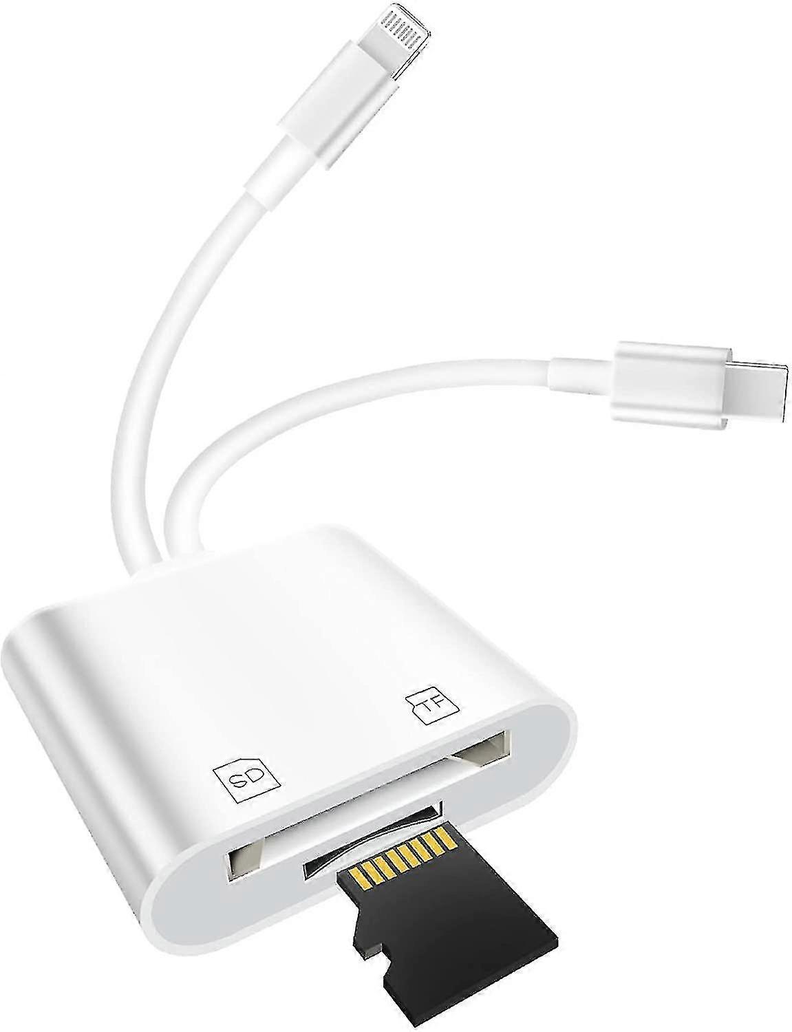 Zertifizierter SD-Kartenleser für Iphone Ipad Macbook Kamera Usb C Typ C Kartenleser Adapter, Lightning Dual Card Slot Micro Memory Card Reader Unterstützt Sd