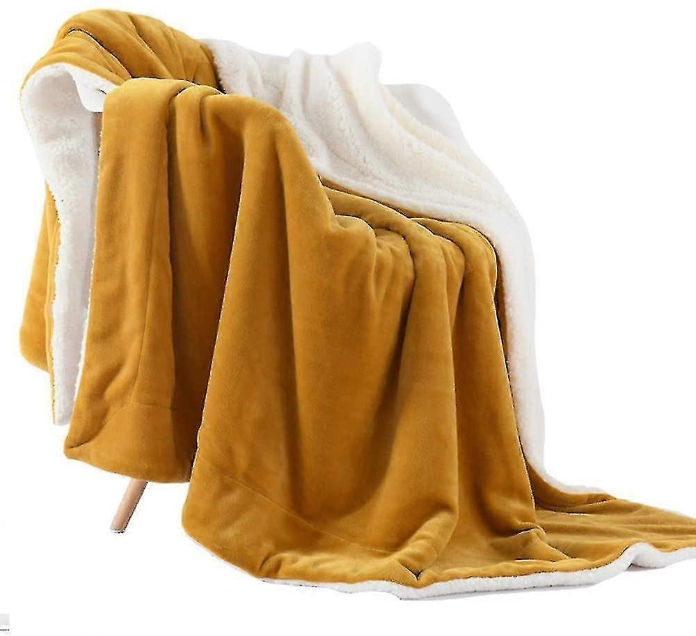 Throw Blanket Reversible Sherpa Flannel Blanket Ultra-Soft Plush Warm Fleece Microfiber For Bed/Couc