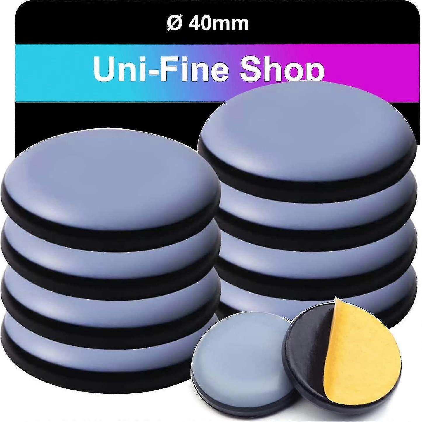 Uni-fine 8pcs 40 Mm (rond) Patins En Teflon Pour Meubles, Patins Glisseurs Pour Meubles - Planeur Ptfe Patins Pour Meubles En Tflon Auto-adhsif Patins