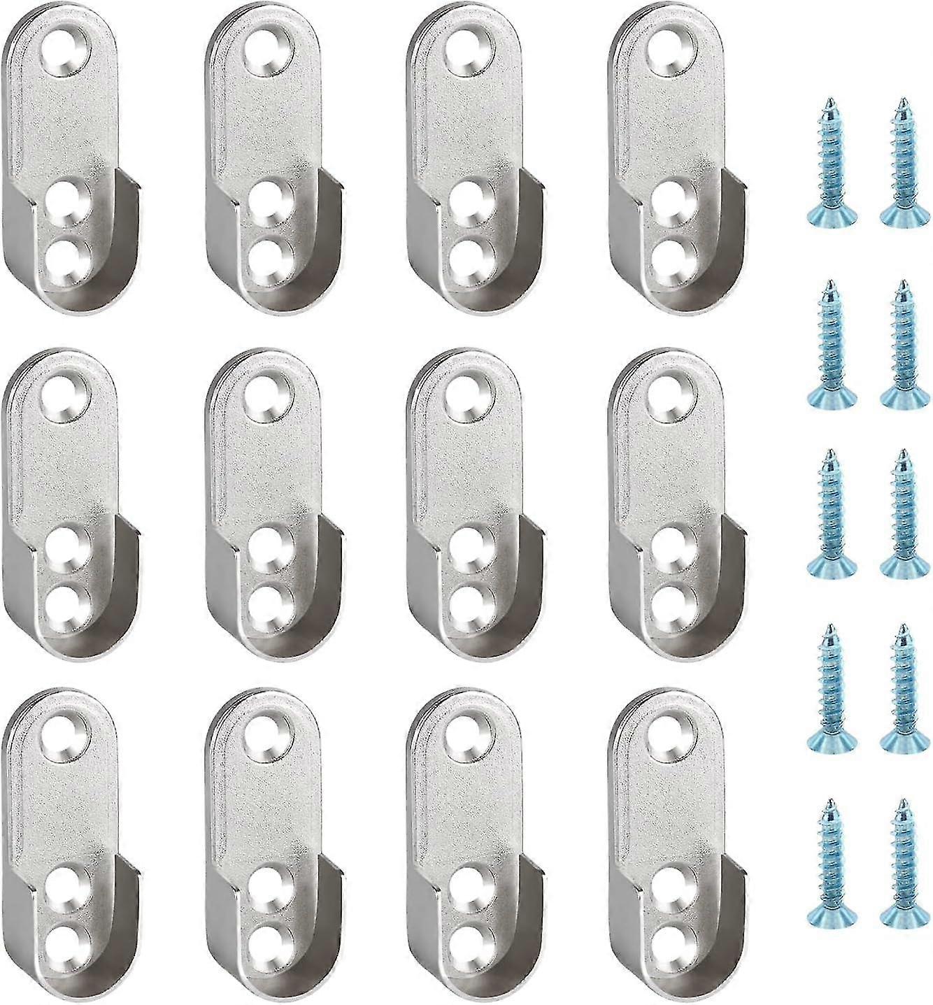 Wardrobe Rail Bracket Kit - 12pcs Easy Installation Brackets