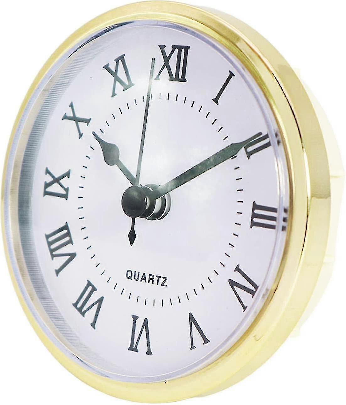 Classic Clock Insert 3.54inch Round Quartz Movement Battery White