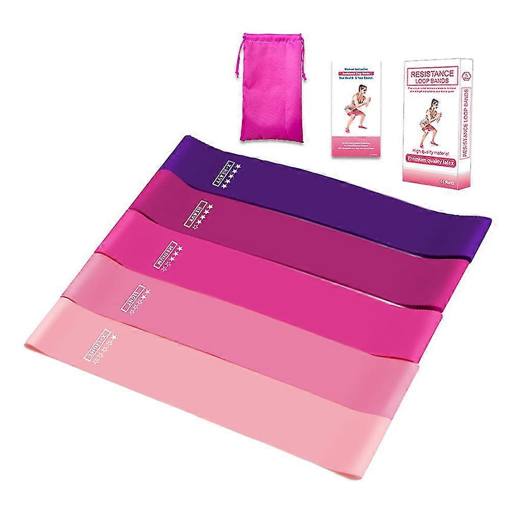 5 Pcs Resistance Bands Gymnastics Latex With Exercise Instructions For Muscle Building Yoga