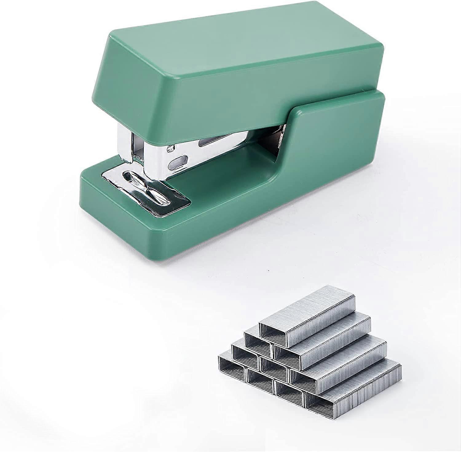 Mini Stapler, 20 Sheet Office Desktop Stapler with 1box Standard Staples, Green