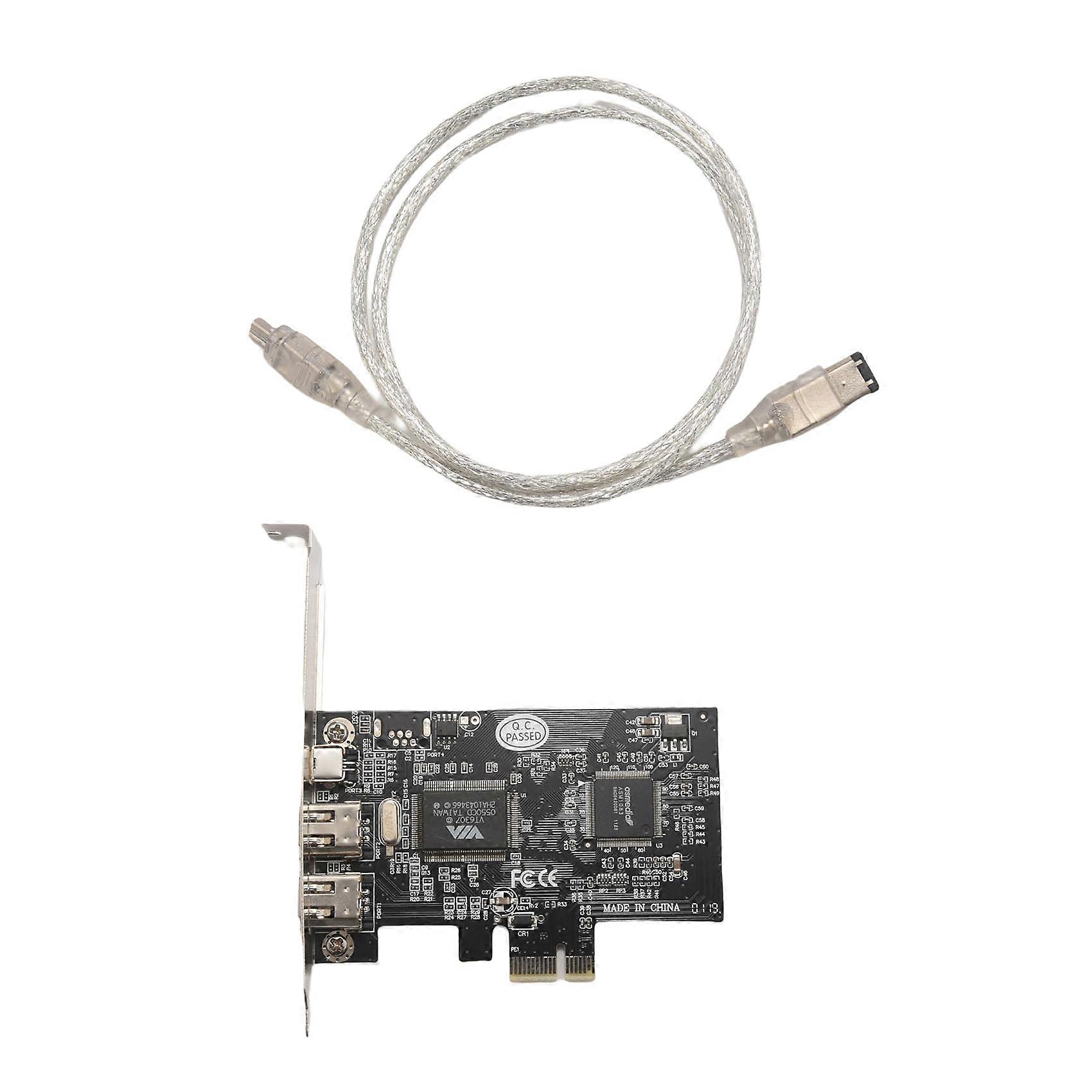 PCI x1 PCI-E FireWire 1394a IEEE1394 Controller Card 3 Port For Desktop