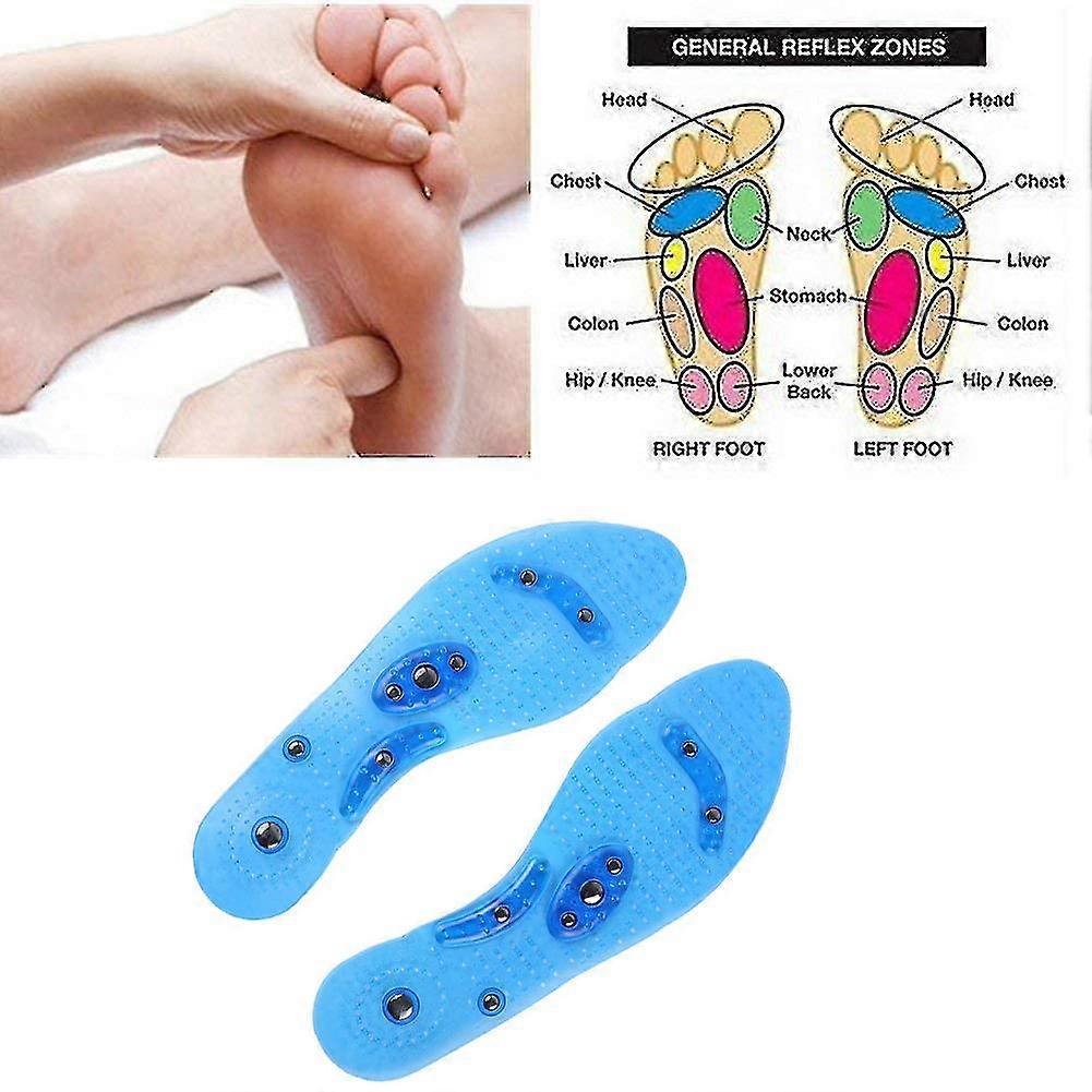 2 Pairs Of Magnetic Therapy Insole To Stimulate Pressure Points(blue)