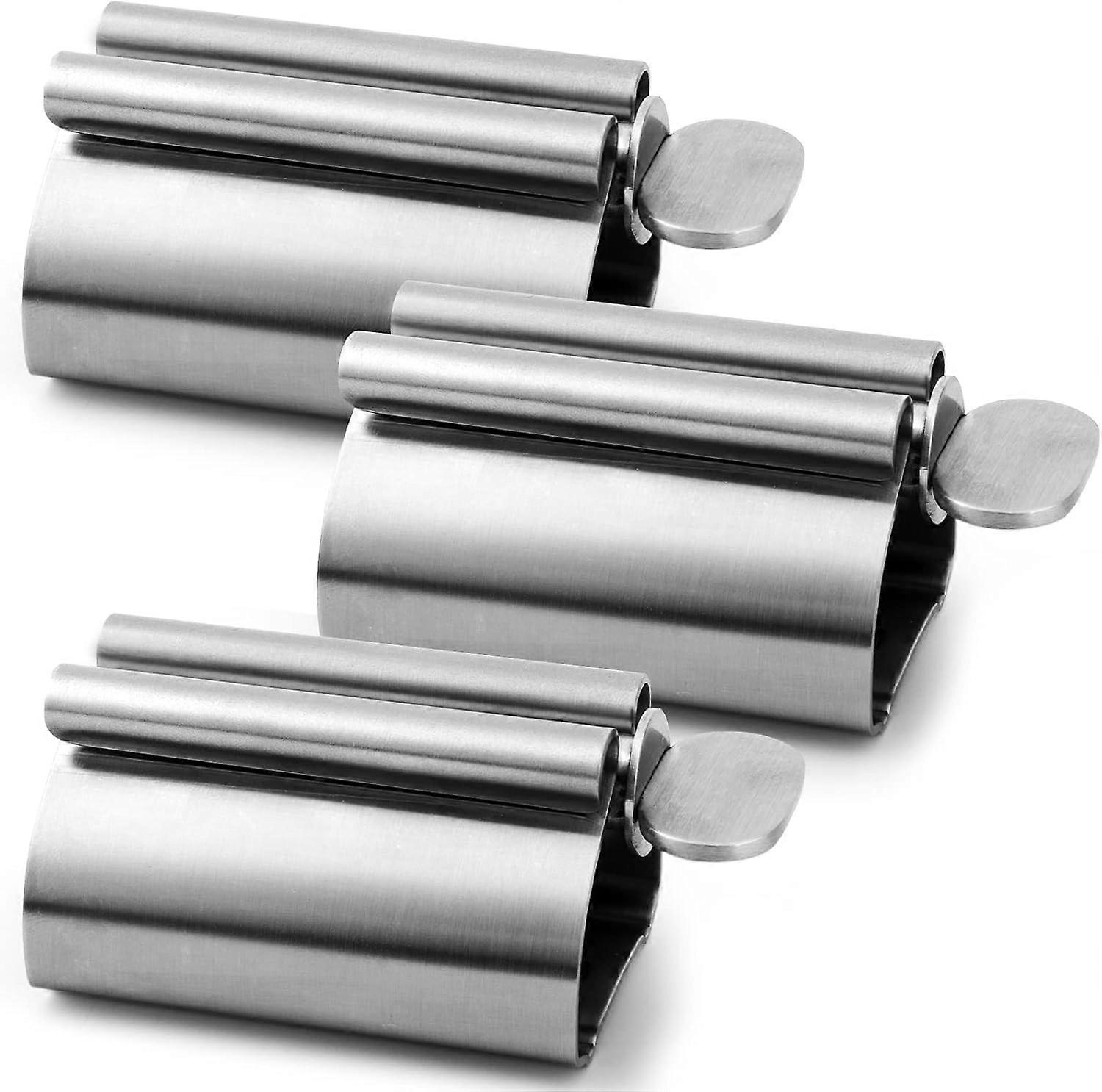 Toothpaste Squeezer, 3PCS Toothpaste Tube Squeezer Metal Toothpaste Dispenser Stainless Steel Roller Toothpaste Holder