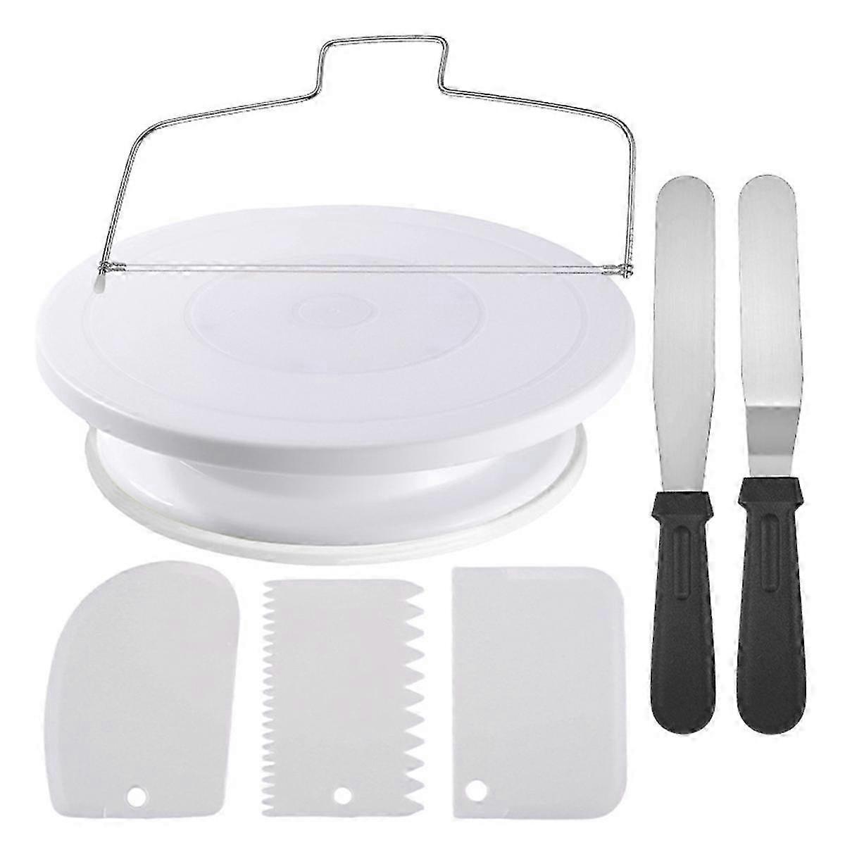 7-piece Cake Making Tool Kit, Cake Turntable Combination Spatula Baking Tool Set