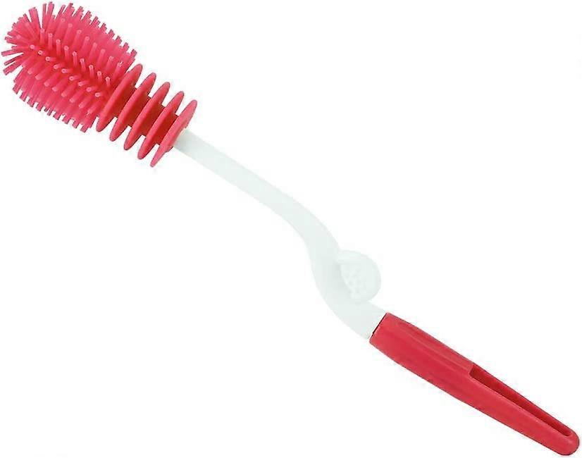 Bottle Cleaning Brush, 360 Silicone Cleaning Brush(Red)