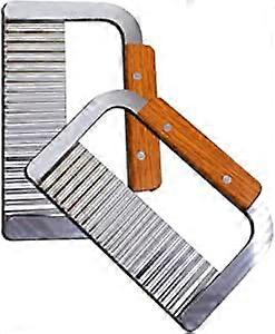Crinkle Cutter, Potato Cutter, Crinkle Cutting Tool French Fry Slicer Stainless Steel Blade Wooden Handle Chopping Knife