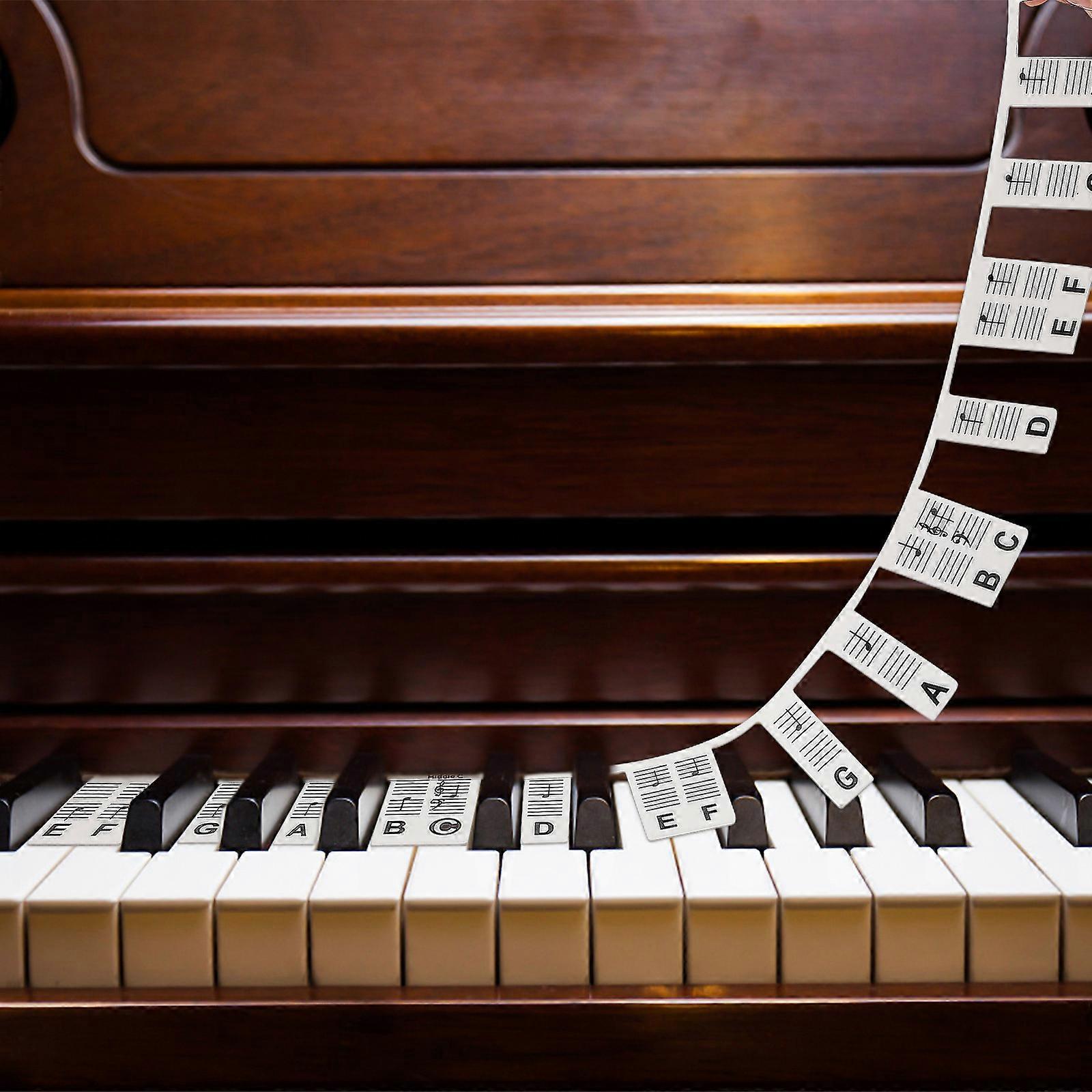 Removable Piano Keyboard Note Labels Reusable Piano Stickers 88 Key Guide Marker