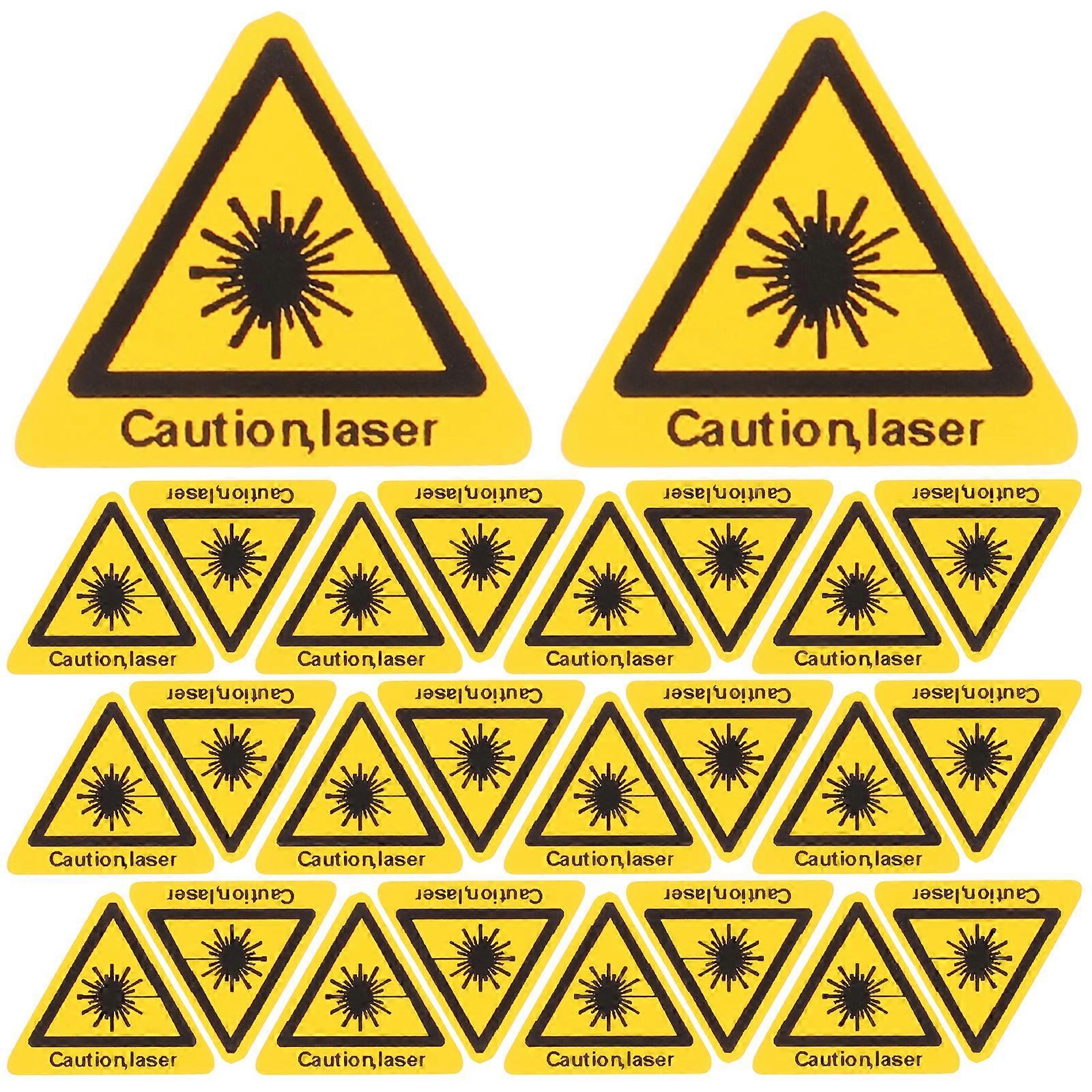 50pcs Caution Sticker Security Sticker Caution Laser Sign Caution Laser Warning Signs