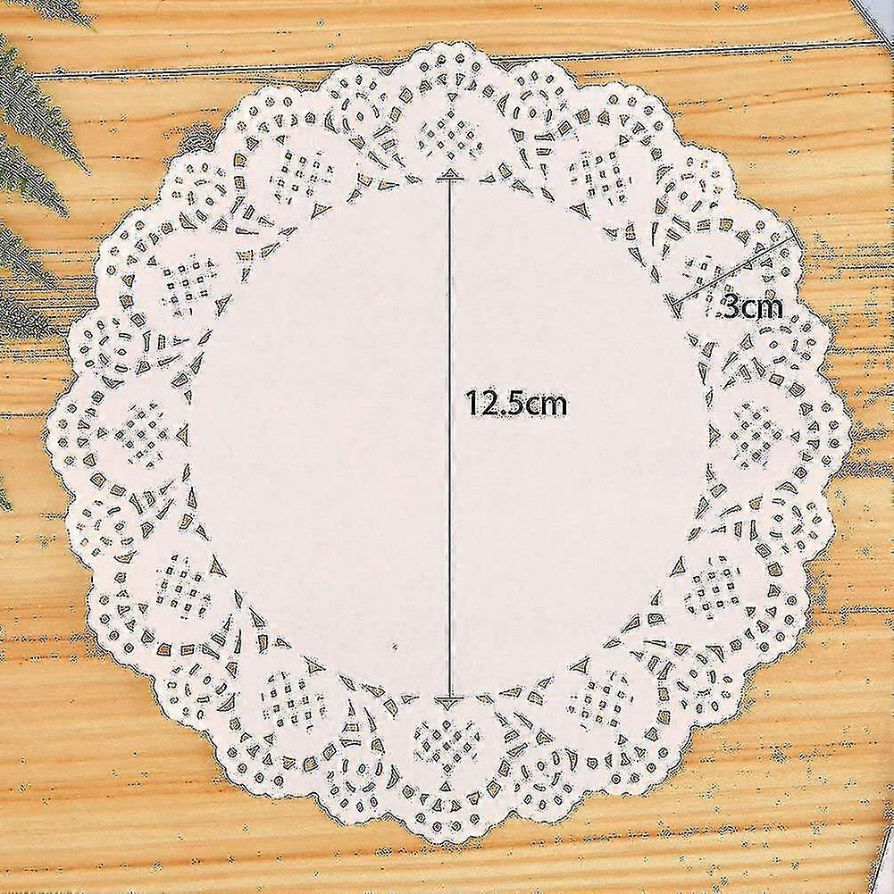 Decora 12,5 polegadas de papel branco redondo doilies de renda para decorações de mesa de casamento 100pcs
