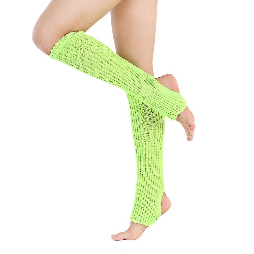 נשים לטינית ברך גבוהה גרביים ניאון מוצק ריב סריג סריג סטירופ מחממי רגל שרוול אתחול