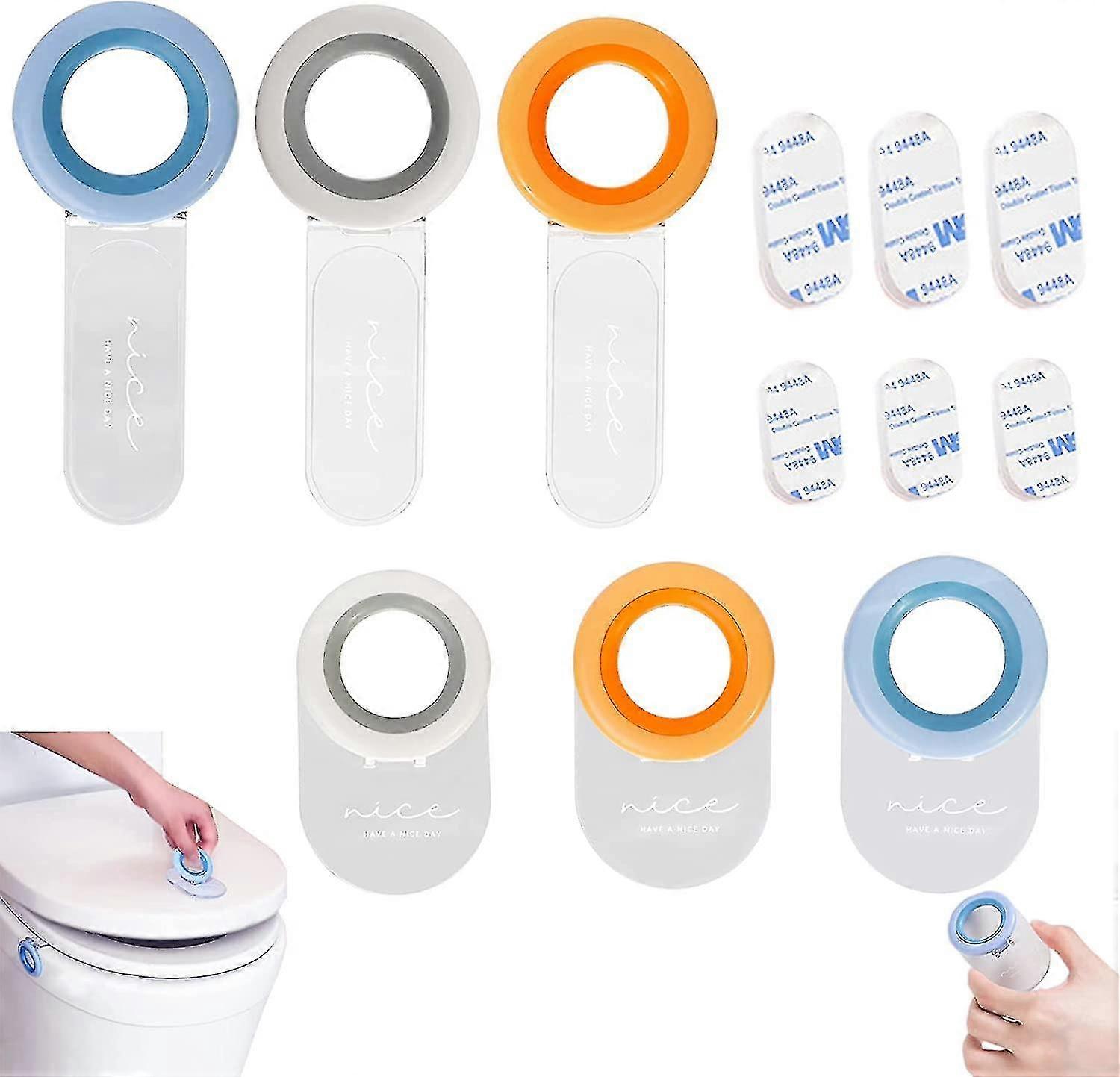 Toilet Lid Lifter, Toilet Seat Lifter, Toilet Handle Seat, Avoid Touching The Toilet Seat, Self-adhesive (6 Pieces)