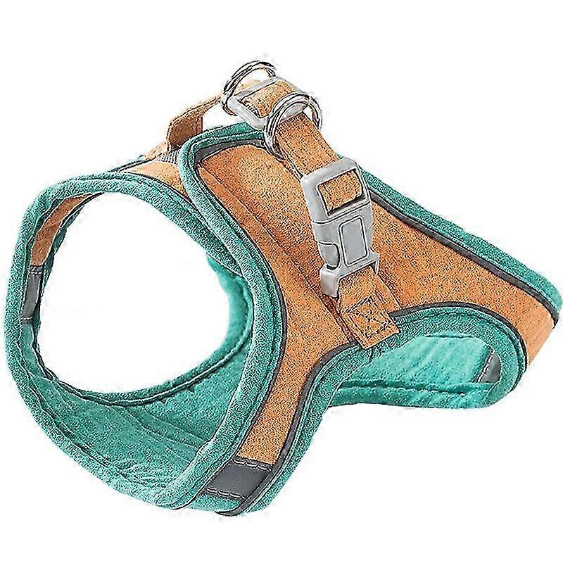 Cat Harness Leash Color Patchwork Reflective Strip 4.9ft Leash Pet Harness with Hook and Loop for Ca