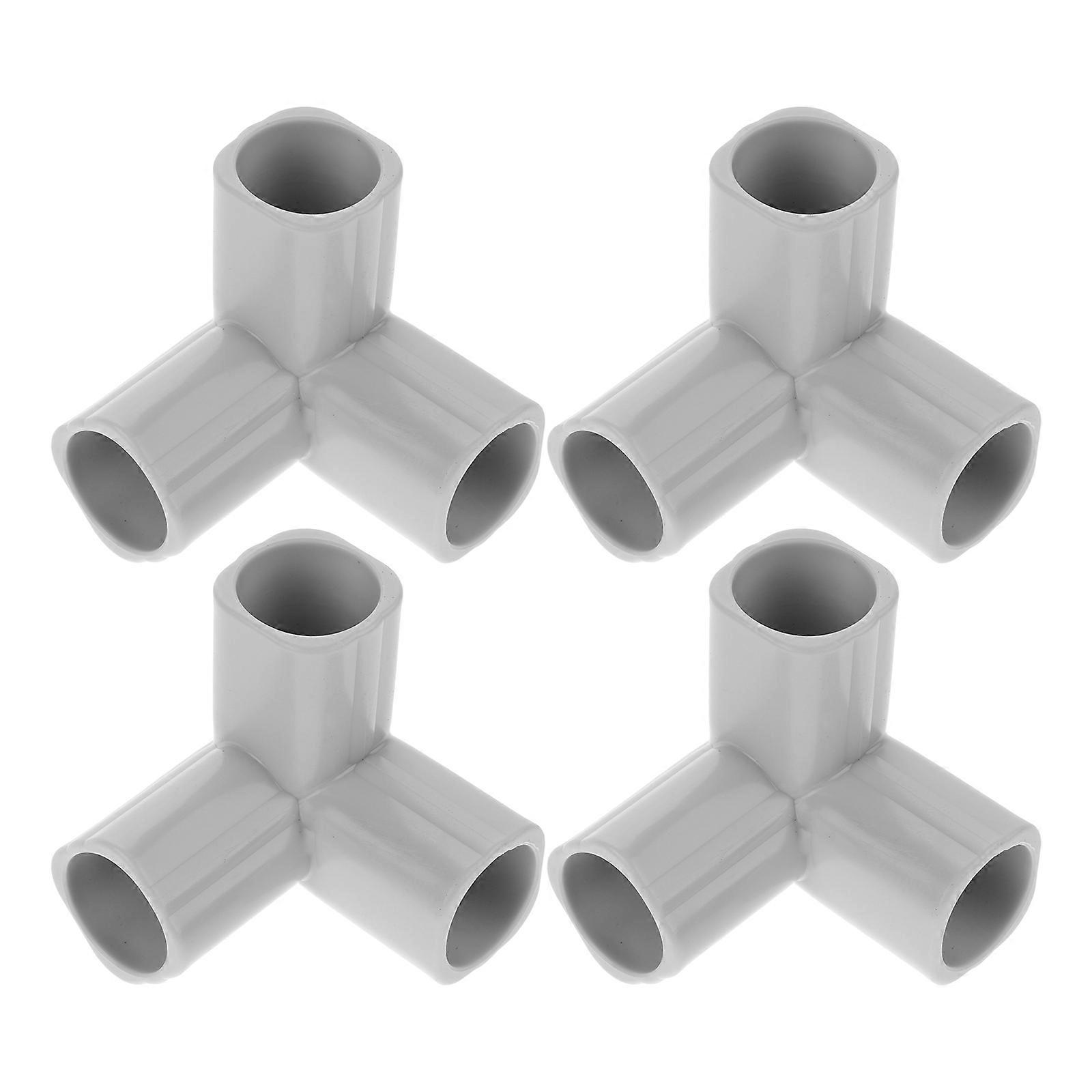 4pcs Tee Pvc Fittings - Pvc Pipe Fitting T-shaped Pipe Connectors 3 Way Furniture Grade Pipe Elbow Connector for DIY PVC Shelf Greenhouse Pipe Fittin