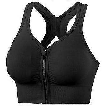 Women Sports Bra Front Zipper Closure Underwear Shockproof Sportswear For Running Fitness