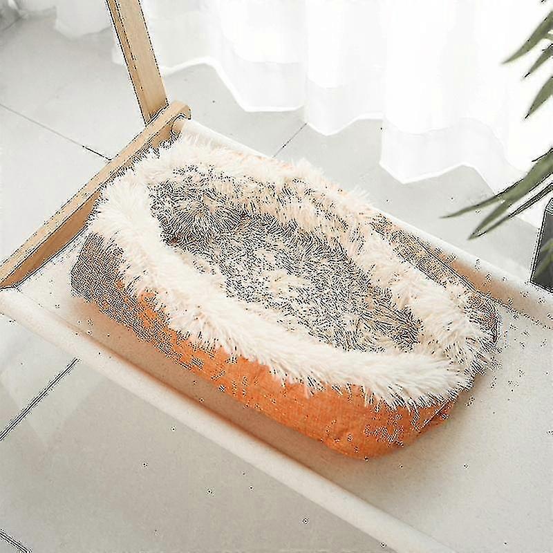 kennel dog mat dual-use winter warm cat litter, size:90x100cm(orange w