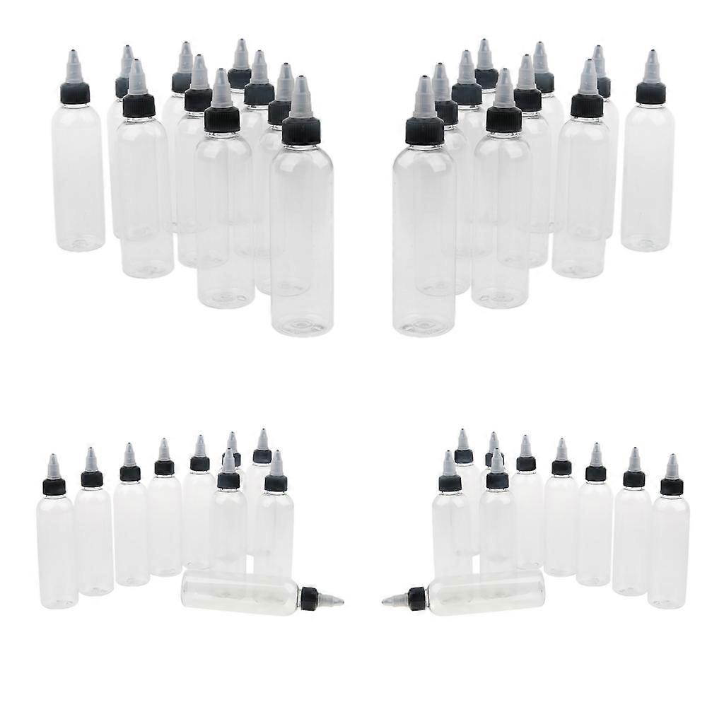 40Piece Empty Plastic Squeeze Bottle with Twist Top Cap Tip Applicator 120ml
