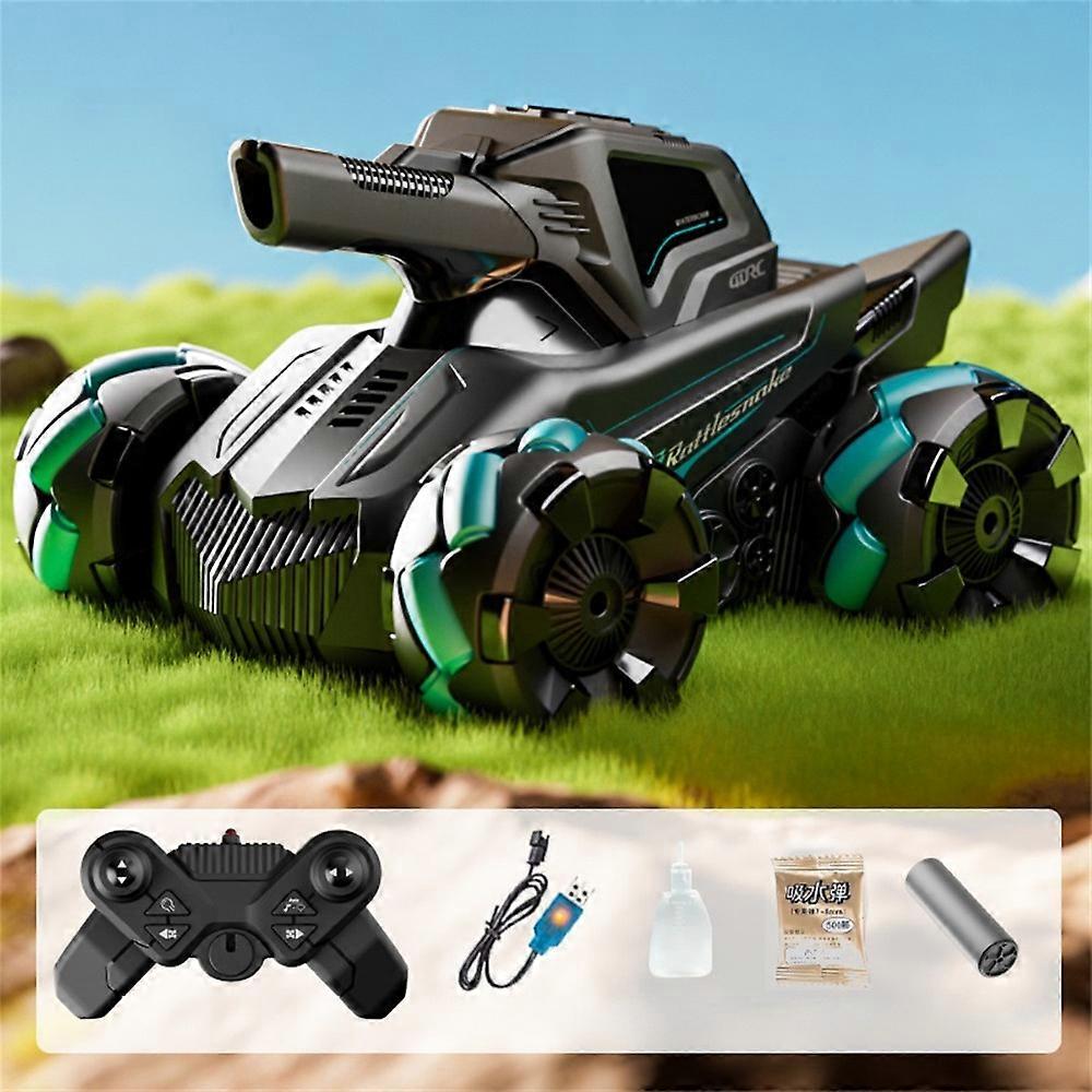 4DRC 4D-Y8 RC Tank Car 4WD Off-Road Water Bullet Shooter 2.4G Remote Control Dual Battery - Blue
