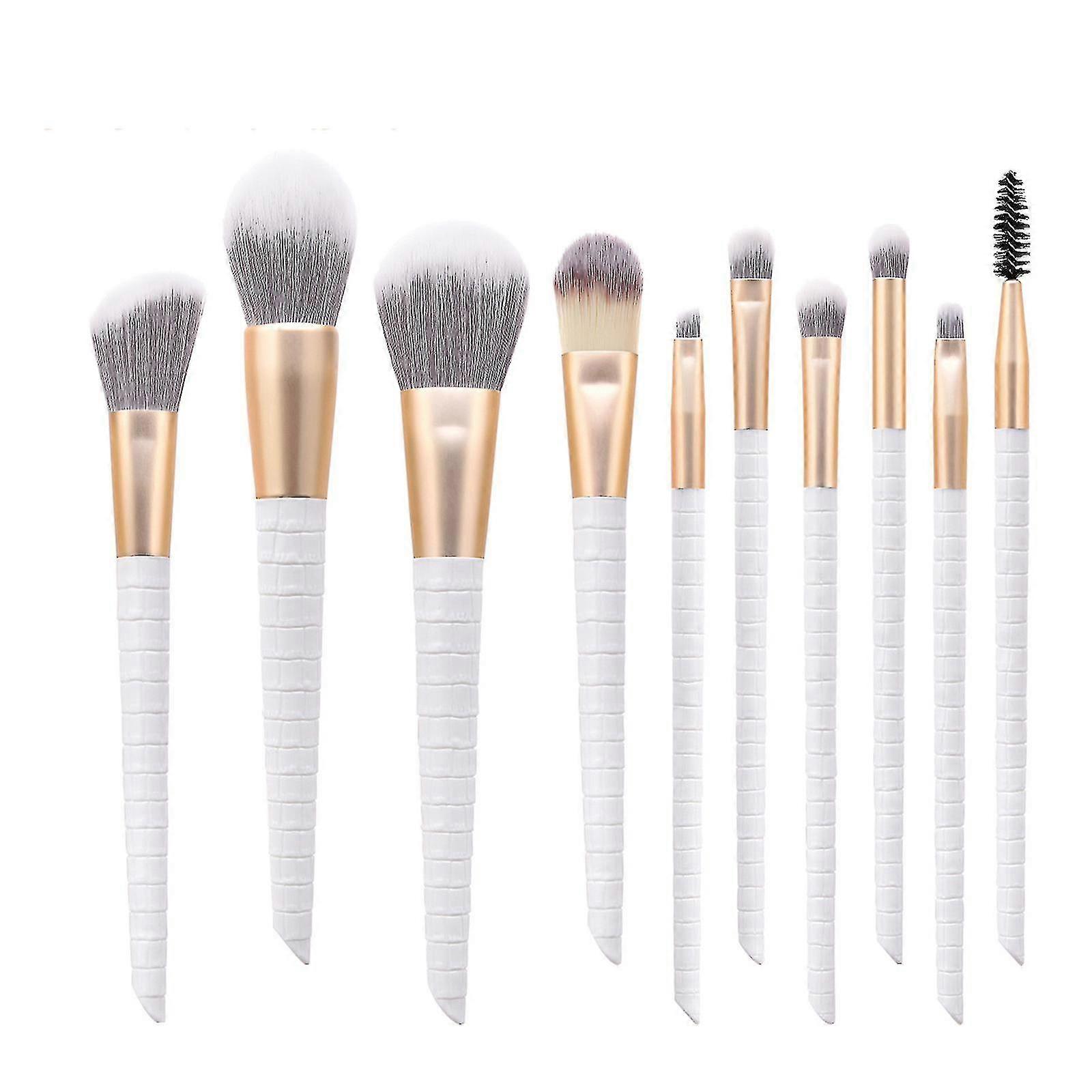 10 Makeup Brushes Set Pattern Foundation Brush Eye Shadow Brush Eyelash Brush Makeup Tool
