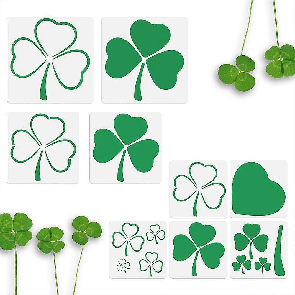 9Pcs 9 Styles Ginkgo Leaf PET Hollow Out Drawing Painting Stencils for DIY Scrapbook Photo Album Clover 200~300x200~300mm 1pc/style