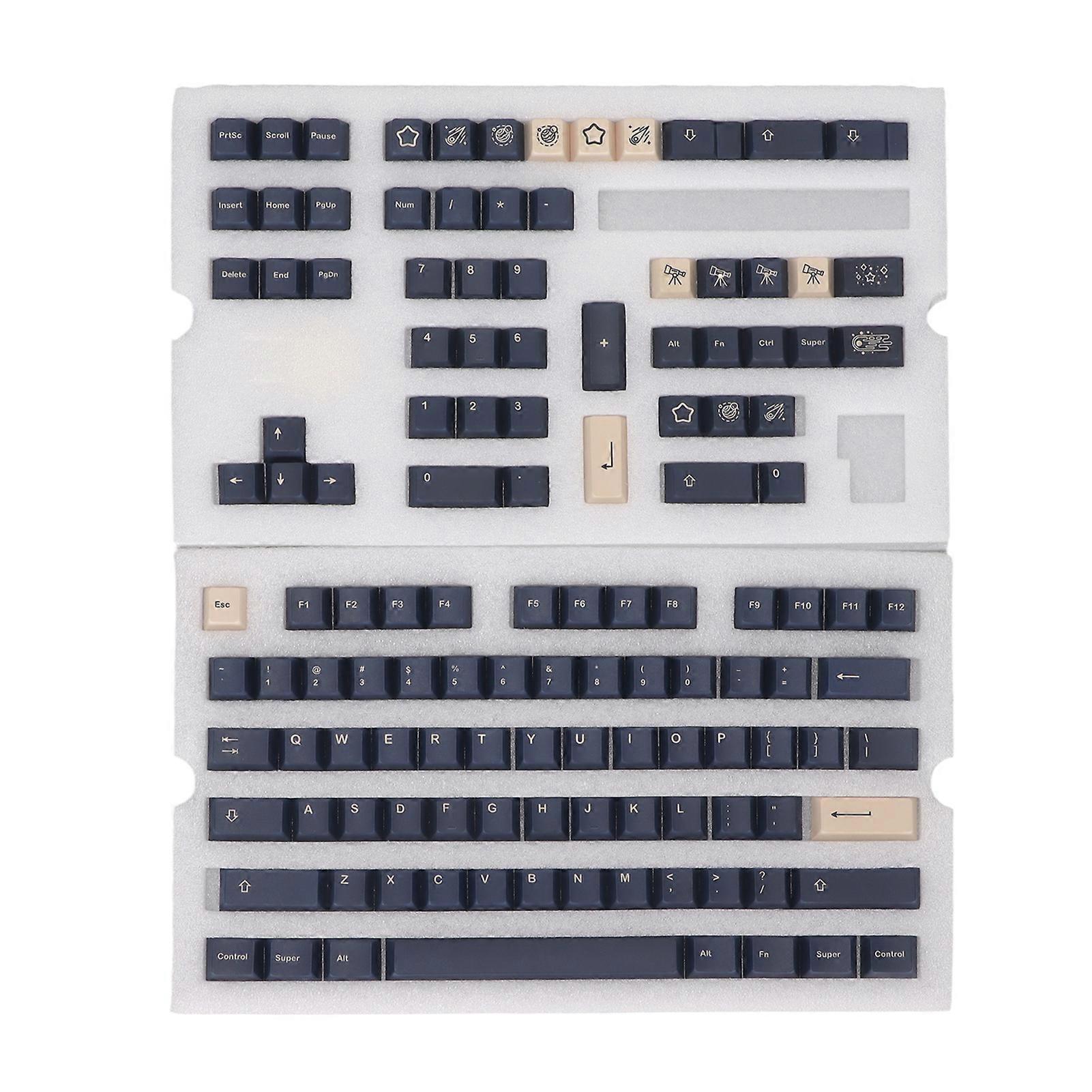 Mechanical Keyboard Keycap Set 128 PBT Keycaps Stargazing Style for DIY Accessories