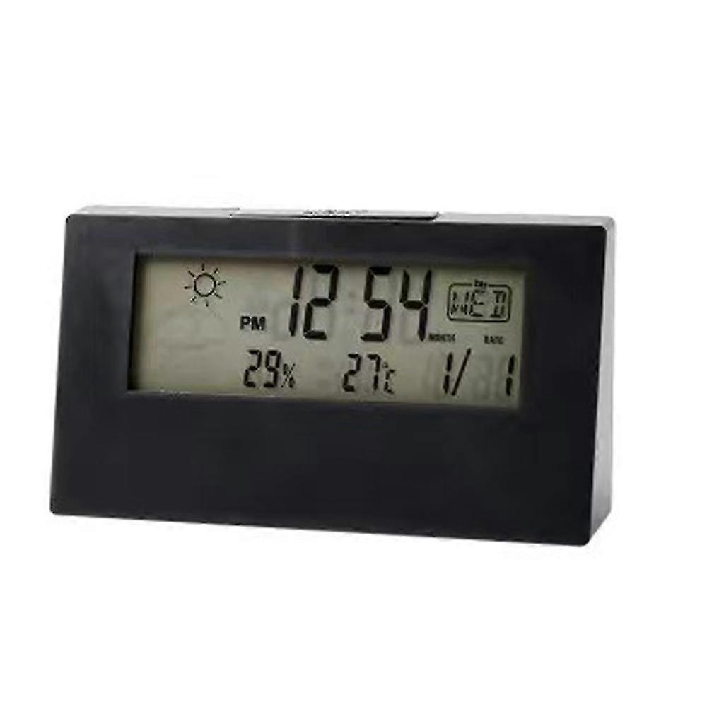 Simple Clo Weather Humidity Mute Digital Transparent Luminous Multifunctional Electronic Clo