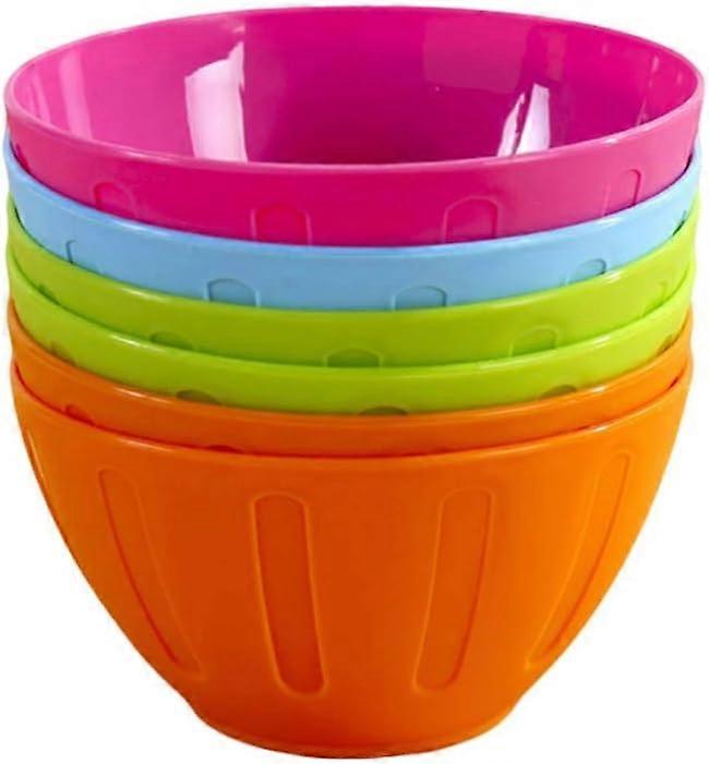 Plastic Bowls Pack Reusable Salad Fruit Snacks