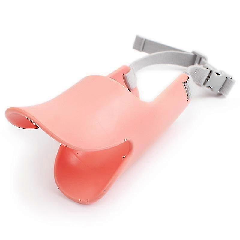 Silicone Dog Muzzle Suitable For Puppy Muzzle Duck Anti-bite Muzzle (1pcs-pink, L)