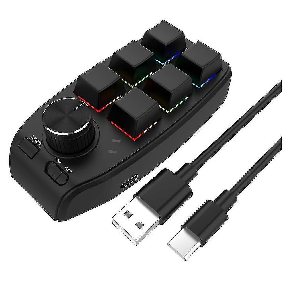 Programming Macro Keyboard Rgb Custom Knob Keyboard 6 Key 1 Knob Gaming Mini Keyboard Copy Paste Ke