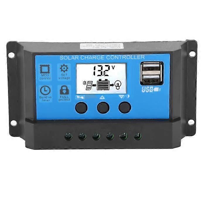Garosa Solar Controller 30A LCD Solar Charge Controller 30A Automatic Identification 12V 24V PWM Control