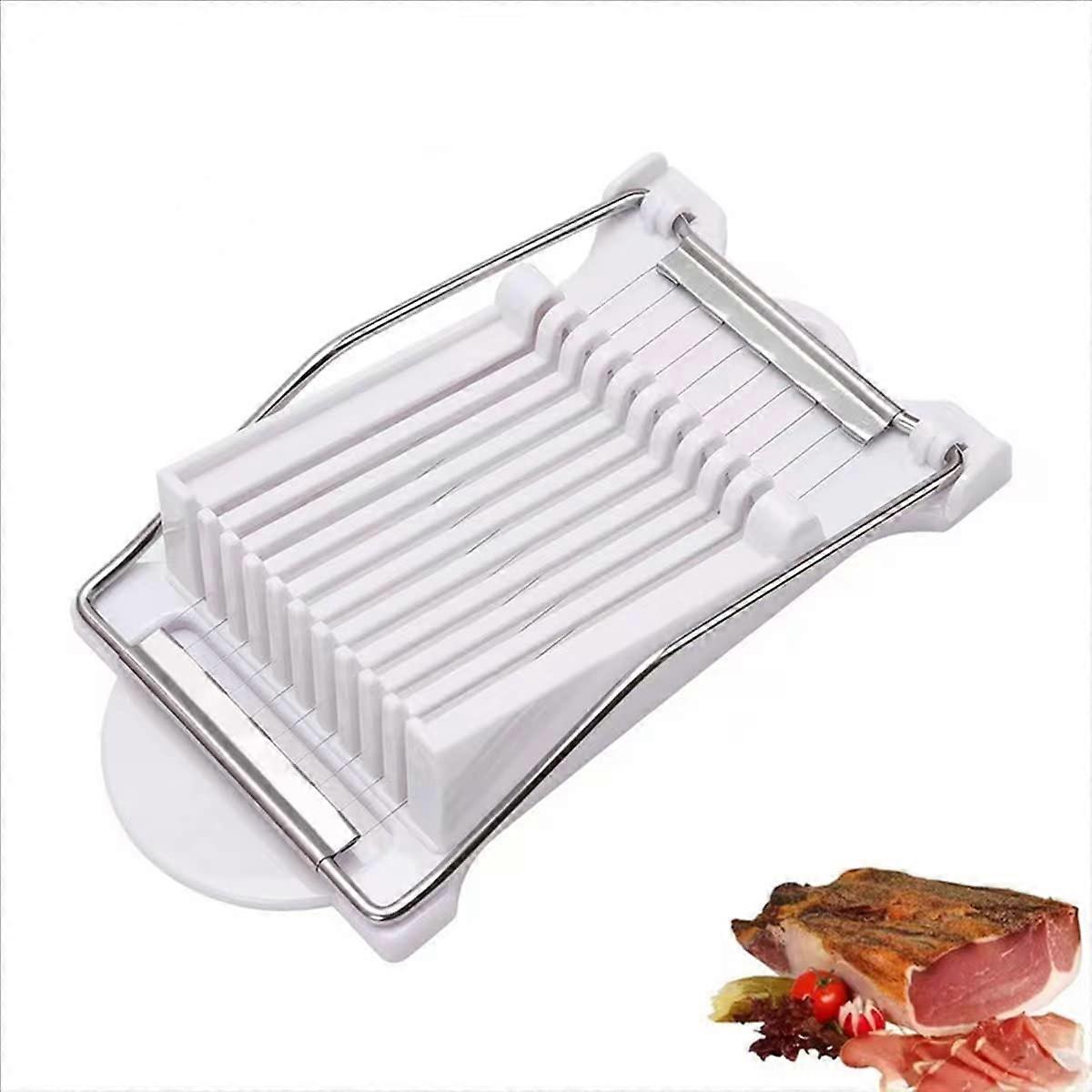 Stainless Steel Egg Slicer - 10 Slices, 1/3 Inch Spacing for Eggs, Fruits, Onions, Ham, and Cheese