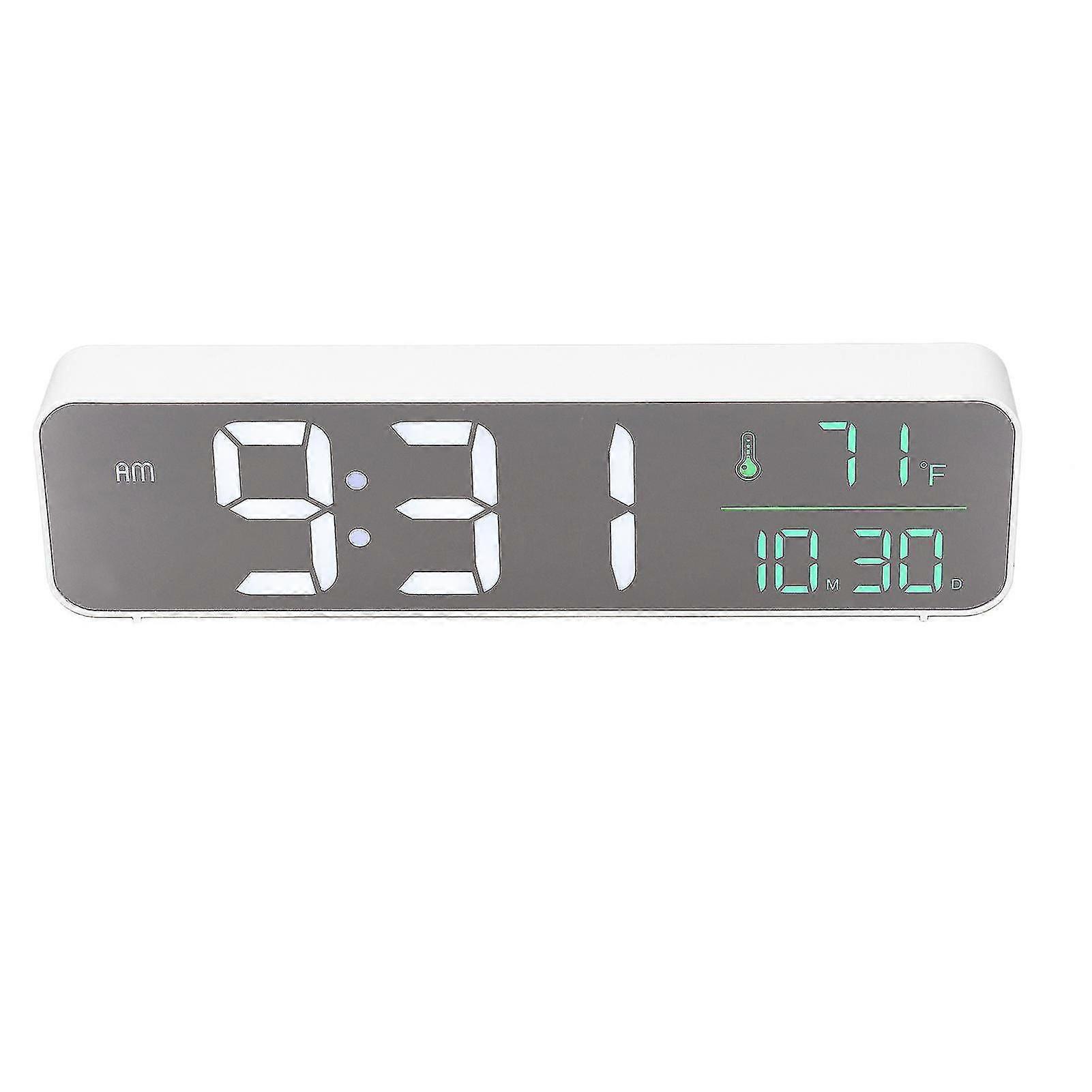 Led Digital Alarm Clock Multifunctional Mirror Clock Ultra Silence Bedside Clock For Bedroom Office