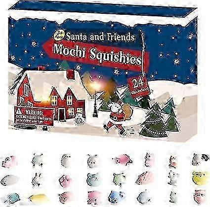 Adventný kalendár, 24 Mochi Squishies, opakovane použiteľné, darček pre chlapcov a dievčatá