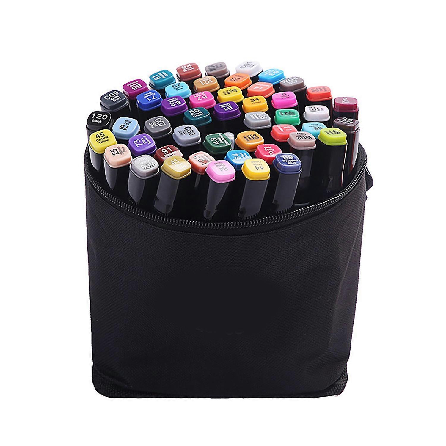 48 Colors Art Markers Set Double Tip Broad Fine Point Marker Pen with Carrying Bag Art Supplies for 