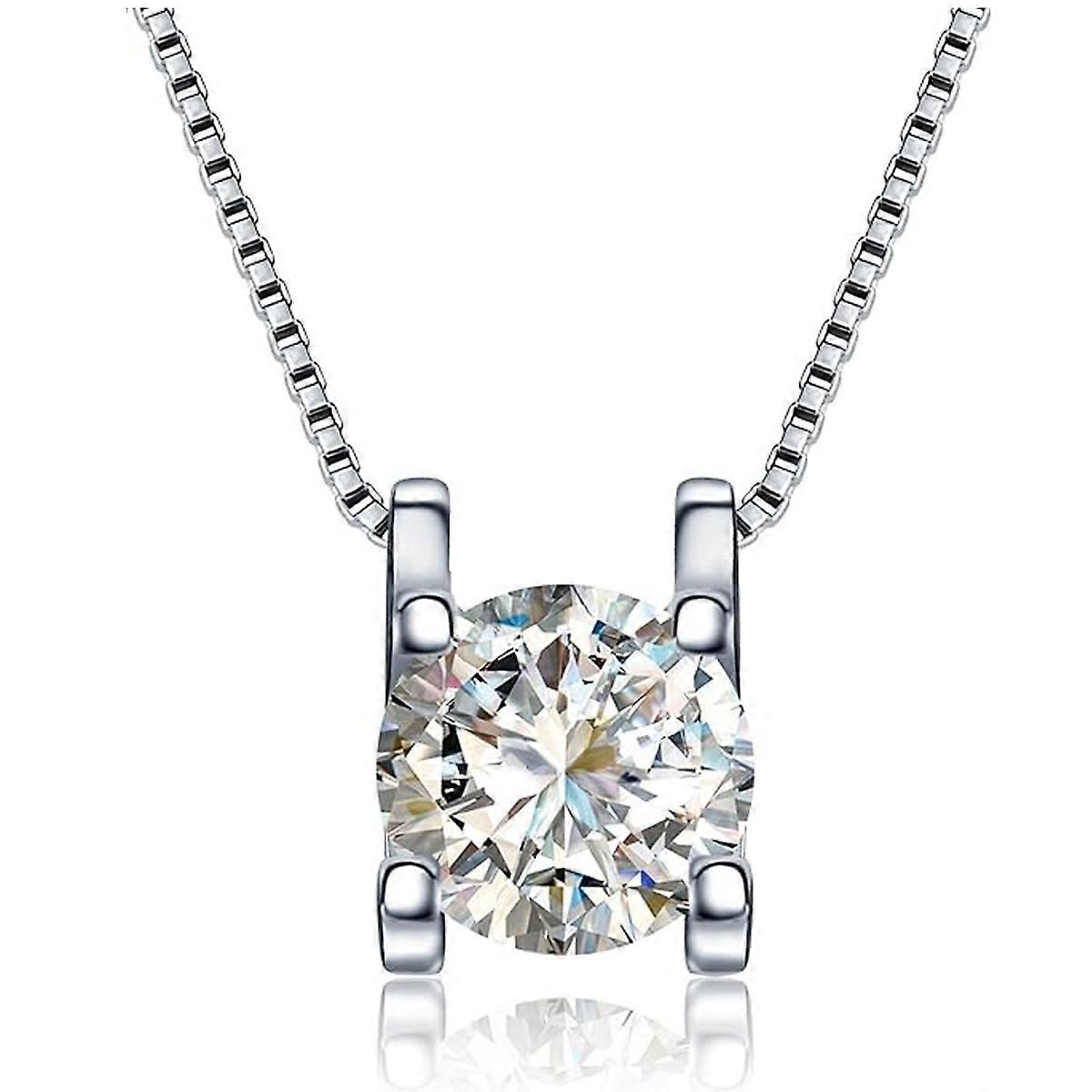 GRA-Certified Moissanite Solitaire Necklace