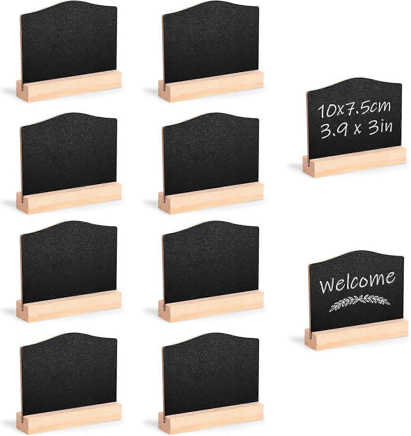 Mini Chalkboards Mini Bulletin Boards with Wooden Easels Small Slate Chalk for Buffet Wedding Bakery Food Label 10 Pieces