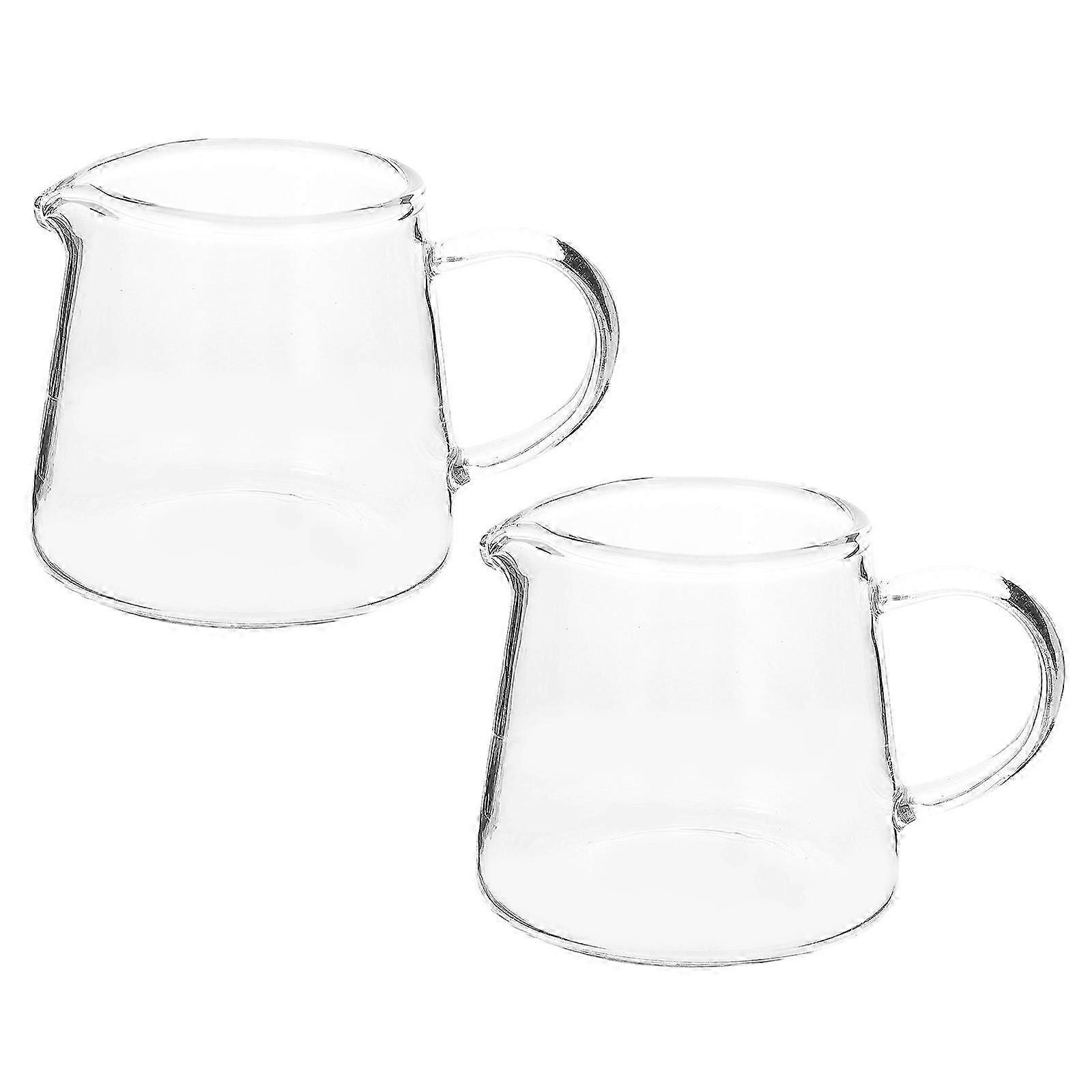 2pcs Coffee Cups Glass Milk Cups Portable Beverage Cups Milk Containers for Home