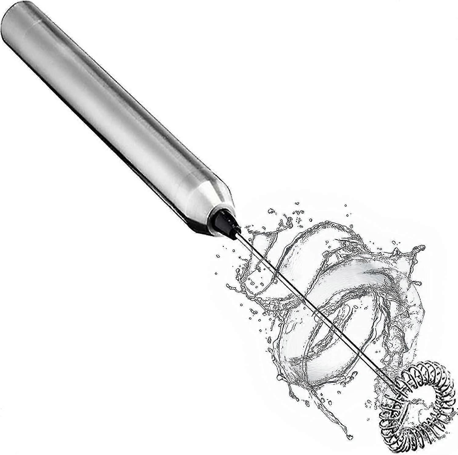 Milk Frother Electric Milk Frother Portable Mini Drink Blender Machine Stainless Steel Touch Handheld Espresso Maker Battery Powered Frother Coffee St