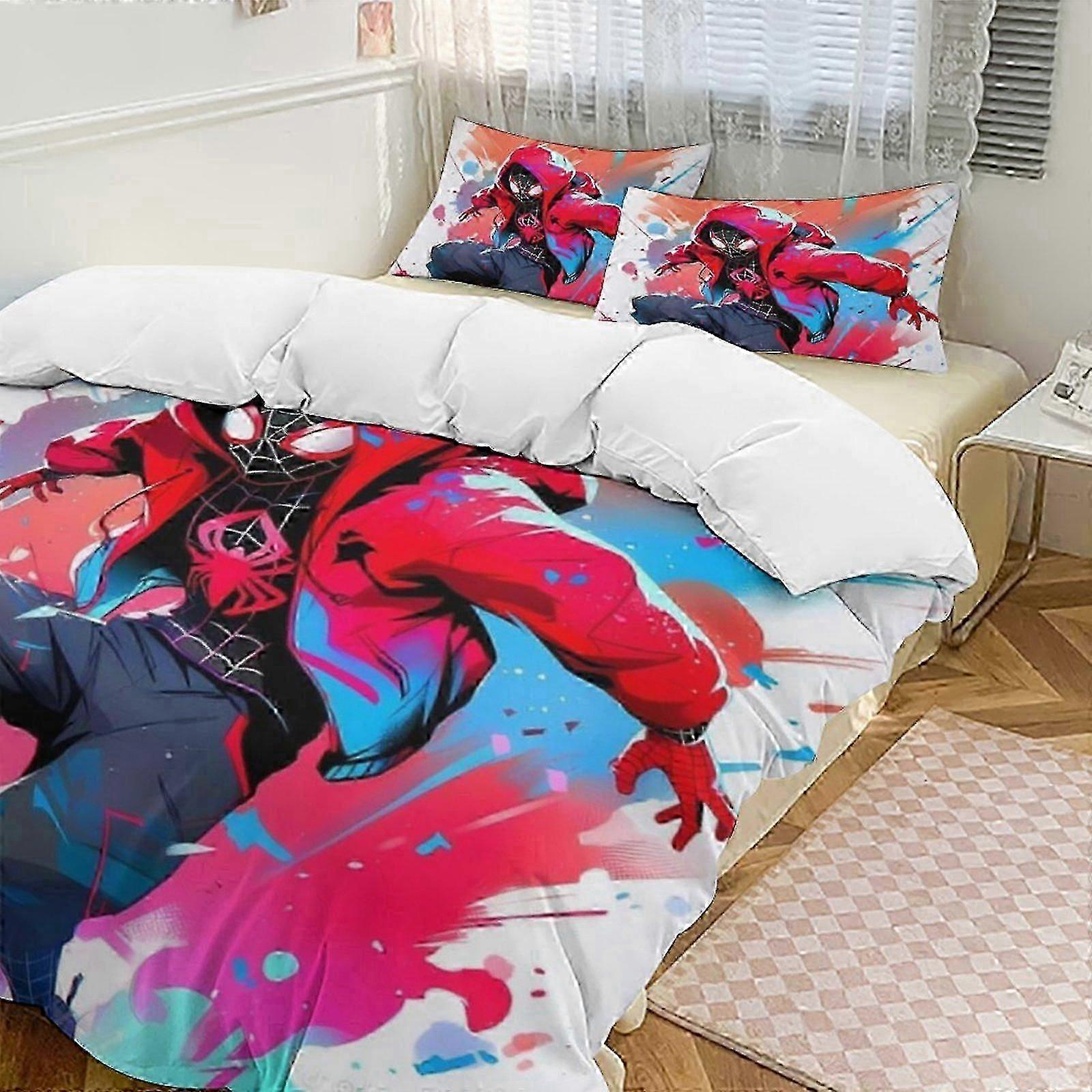 o1708 ملاءات سرير مايلز موراليس غطاء لحاف داون طقم مفروشات من الألياف الدقيقةطقم خفيف الوزن من 3 قطعخفيف الوزن ومريح (1 غطاء لحاف و 2 وسادةج