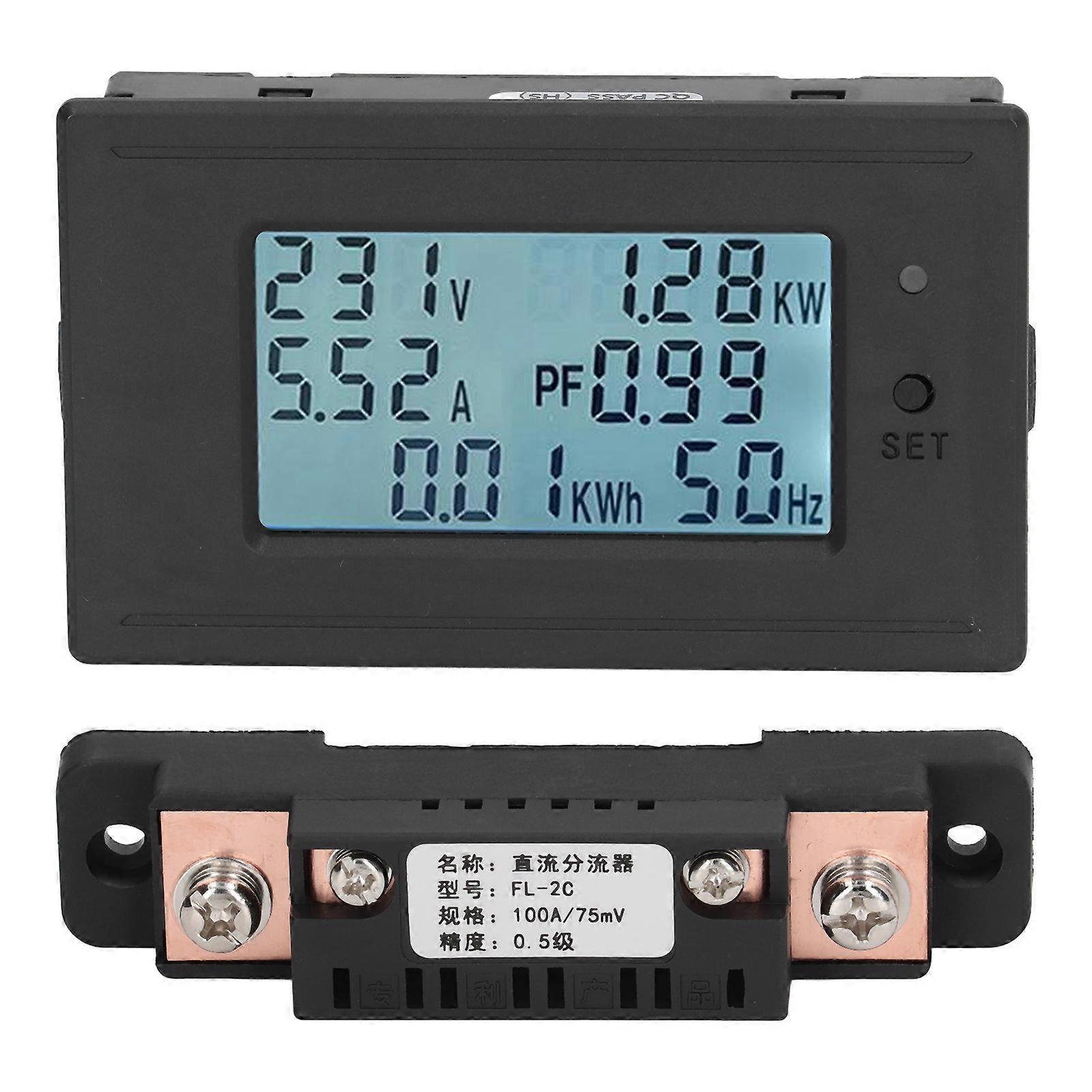 LCD Digitale Display Spanning Huidige Vermogensmeter Elektriciteitsmonitor Voltmeter Ampèremeter DC6-200V