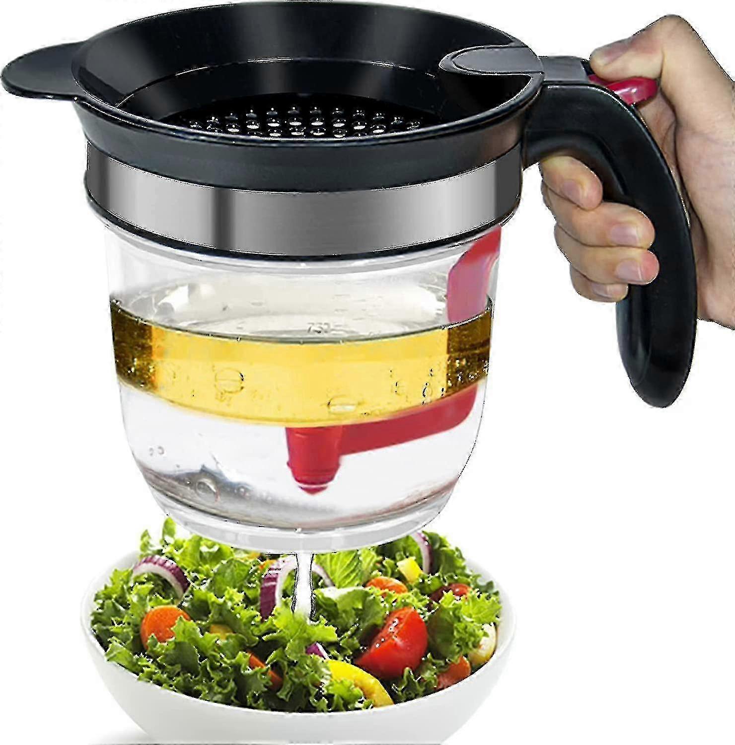 4 Cup Fat Separator With Bottom Release And Oil Strainer - Kitchen Gravy Separator Edition a
