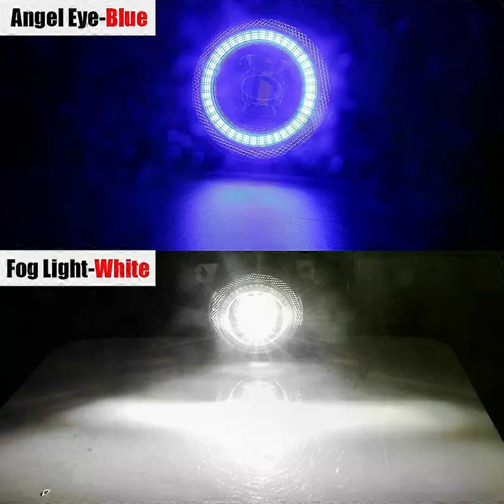 Compatible 2 X Car Front Bumper Fog Light Assembly For Dodge Charger 2011 2012 2013 LED Angel Eye Fog Daytime Running Lamp DRL 30W H11 12V