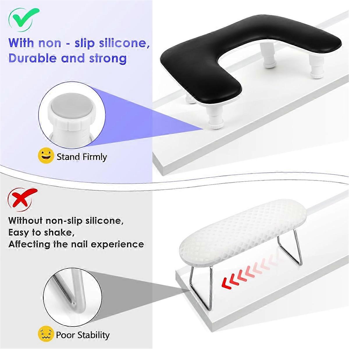 Manicure Arm Rest for Nails Tech: Adjustable Nail Armrest,Black