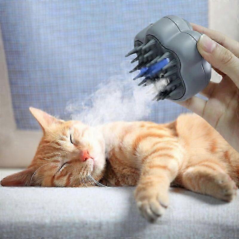 Fırça Yükseltilmiş 4'ü 1 Arada Çok Fonksiyonlu Fırça Masaj İçin Kendi Kendini Temizleyen Buhar Fırçası Karışık ve Gevşek Saçları Çıkarmak İçin Buharlı Evcil Hayvan Fırçası