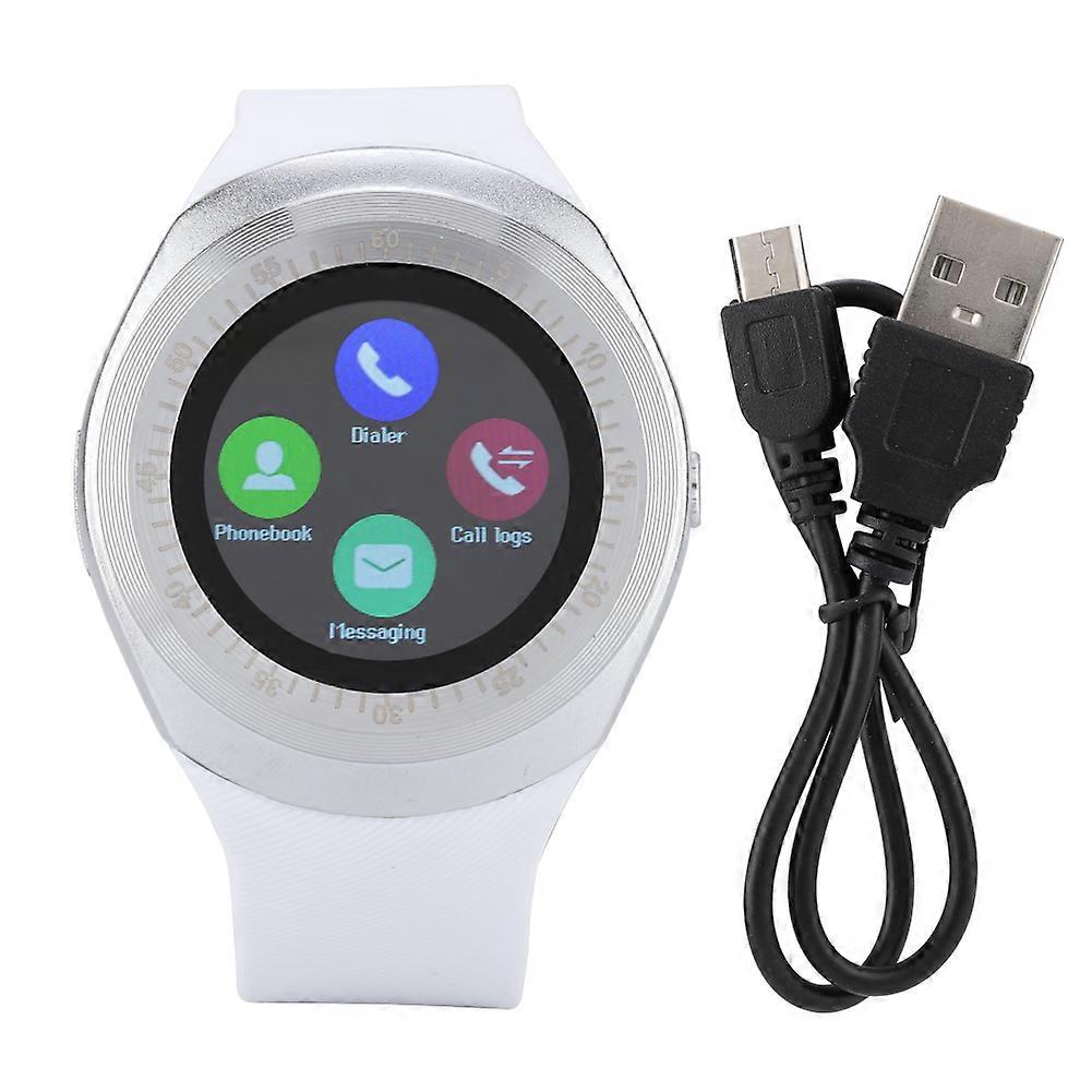 For Android Phone Call GSM Sim Remote Control Camera Pedometer Bluetooth Smart Watch (White)