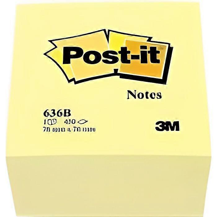 Post-it Cube Pad - 3M - Yellow - 76 x 76 mm - 450 sheets - Ideal for quick notes