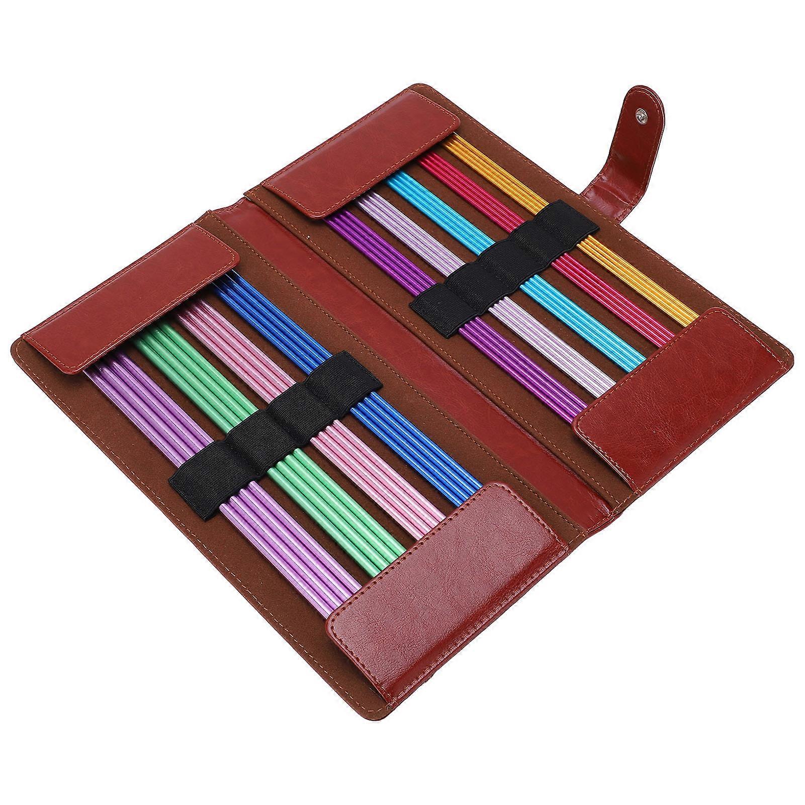 36Pcs Double Pointed Aluminum Knitting Needles Set Various Sizes 25cm Length Colored Knitting Needles Set for DIY Craft