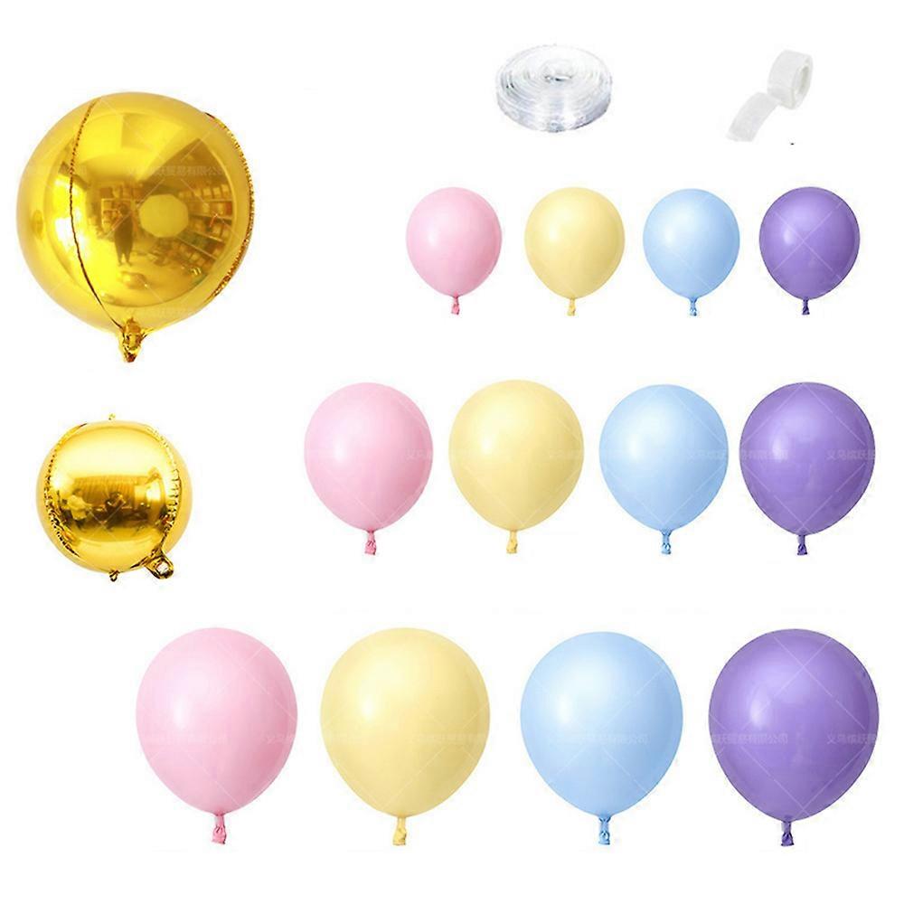 Party Enhancer, Metallic Gold Foil Balloons, Assorted Macaron Colors